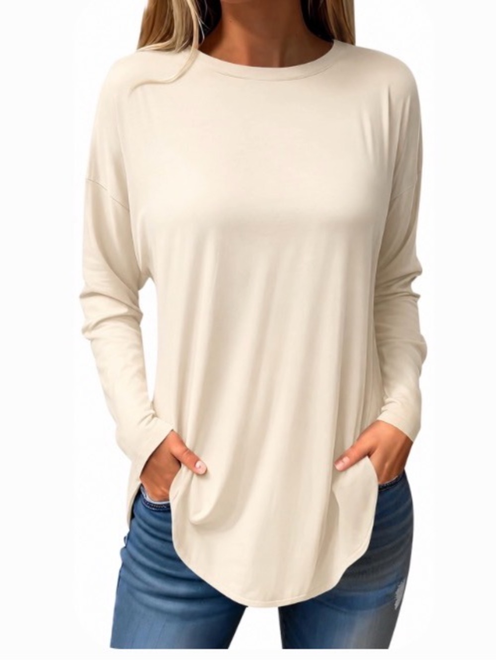 Express Relaxed Tee in Cream 299